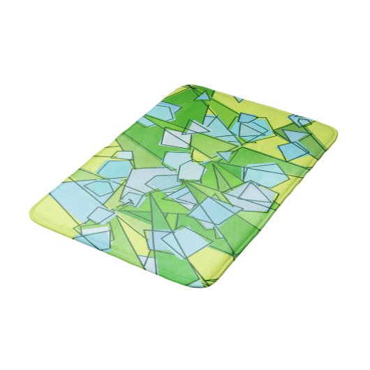 Mid-Century Modern Abstract, Lime Green en Geel Badmat (Gekanteld)