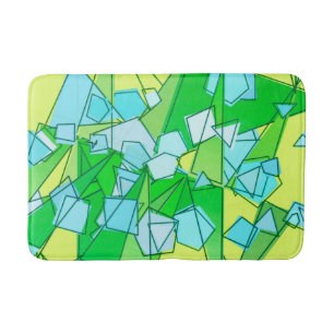 Mid-Century Modern Abstract, Lime Green en Geel Badmat