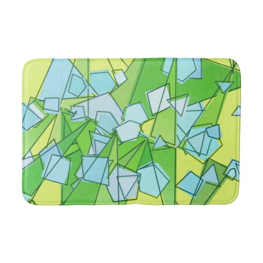 Mid-Century Modern Abstract, Lime Green en Geel Badmat (Voorkant)