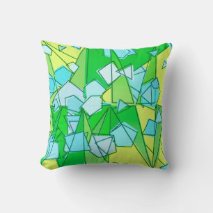 Mid-Century Modern Abstract, Lime Green en Geel Kussen