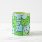 Mid-Century Modern Abstract, Lime Green en Geel Mok (Midden)