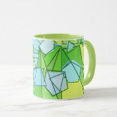 Mid-Century Modern Abstract, Lime Green en Geel Mok (Voorkant rechts)