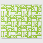 Mid Century Modern Abstract Lime Groen Piquet Cadeaupapier (Vlak)