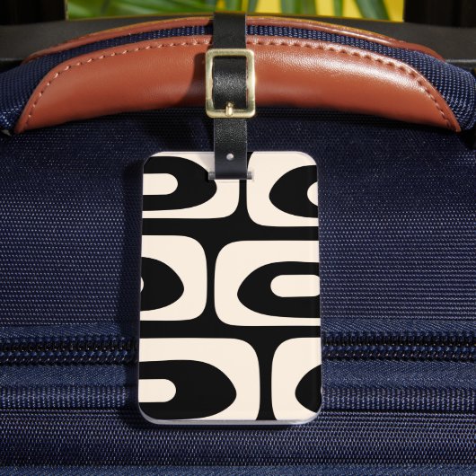 Mid Century Modern Abstract Minimal Black & Cream Bagagelabel (Voorkant Insitu 2)