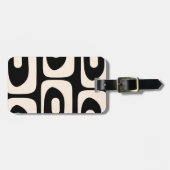 Mid Century Modern Abstract Minimal Black & Cream Bagagelabel (Voorkant horizontaal)