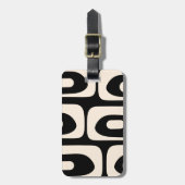 Mid Century Modern Abstract Minimal Black & Cream Bagagelabel (Voorkant verticaal)