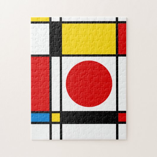 Mid Century Modern Abstract Mondriaan geïnspireerd Legpuzzel (Verticaal)