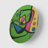 'Mid Century Modern Abstract num 4' op een Ronde Klok (Hoek)