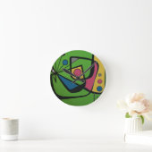 'Mid Century Modern Abstract num 4' op een Ronde Klok (Huis)