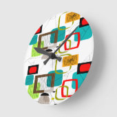Mid-Century Modern Abstract Ontwerp Ronde Klok (Hoek)