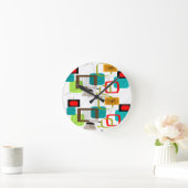 Mid-Century Modern Abstract Ontwerp Ronde Klok (Huis)
