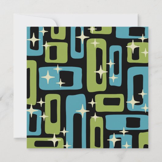 Mid Century Modern Abstract Patroon Aankondiging (Achterkant)