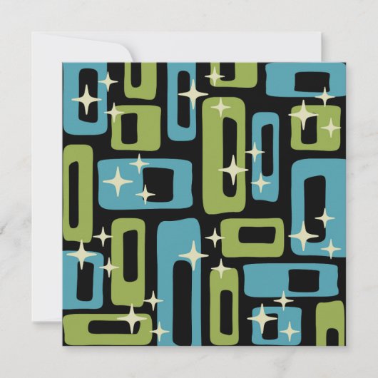 Mid Century Modern Abstract Patroon Aankondiging (Voorkant)