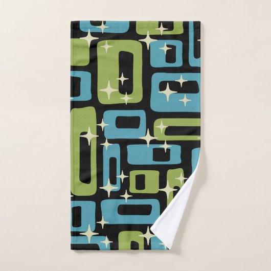 Mid Century Modern Abstract Patroon Bad Handdoek (Handdoek)