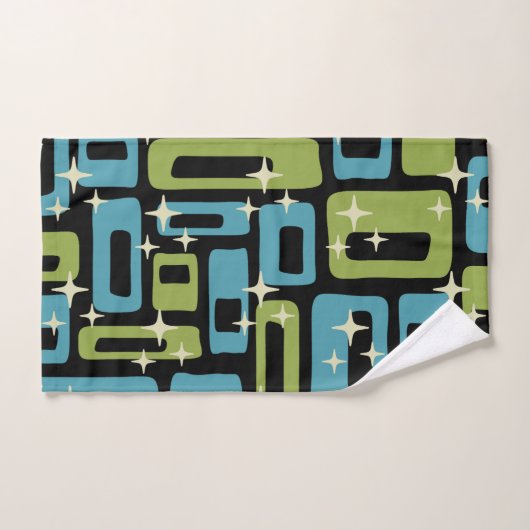 Mid Century Modern Abstract Patroon Bad Handdoek (Handdoek)