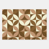 Mid Century Modern Abstract Patroon  Bruin Inpakpapier Vel (Voorkant)