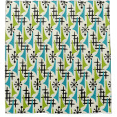 Mid Century Modern Abstract Patroon Douchegordijn (Voorkant)