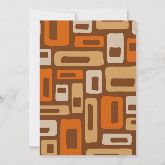 Mid Century Modern Abstract Patroon Feestdagenkaart (Voorkant)