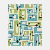 Mid Century Modern Abstract Patroon Fleece Deken (Voorkant)