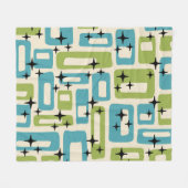 Mid Century Modern Abstract Patroon Fleece Deken (Voorkant (Horizontaal))