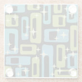 Mid Century Modern Abstract Patroon Glazen Onderzetter (Achterkant)