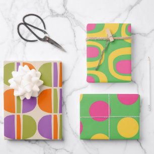 Mid Century Modern Abstract Patroon Inpakpapier Vel