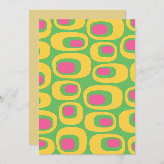 Mid-Century modern Abstract patroon Kaart (Voorkant / Achterkant)