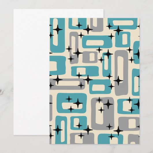 Mid Century Modern Abstract Patroon Kaart (Voorkant / Achterkant)