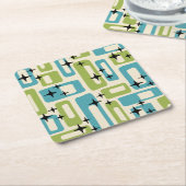 Mid Century Modern Abstract Patroon Kartonnen Onderzetters (Schuin)