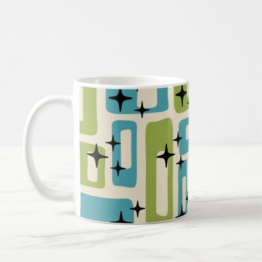 Mid Century Modern Abstract Patroon Koffiemok (Links)