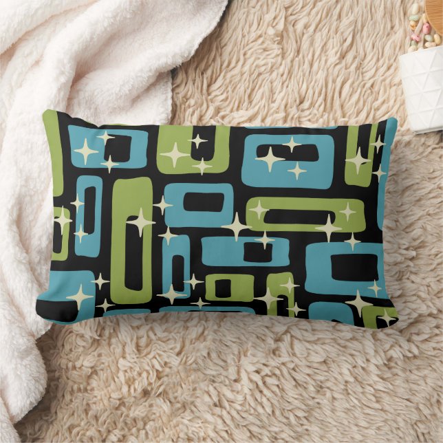 Mid Century Modern Abstract Patroon Kussen (Deken)