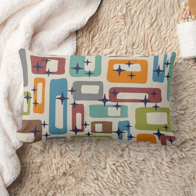 Mid Century Modern Abstract Patroon Kussen (Deken)