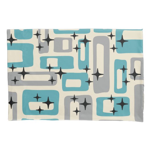 Mid Century Modern Abstract Patroon Kussensloop (Voorkant-Links)