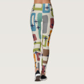 Mid-Century modern Abstract patroon Leggings (Achterkant)