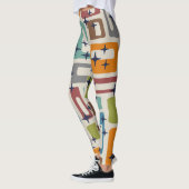 Mid-Century modern Abstract patroon Leggings (Links)