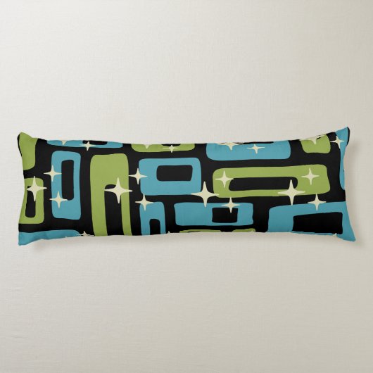 Mid Century Modern Abstract Patroon Lichaamskussen (Achterkant)