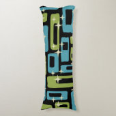 Mid Century Modern Abstract Patroon Lichaamskussen (Voorkant Verticaal)