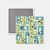 Mid Century Modern Abstract Patroon Magneet (Voorkant / Achterkant)