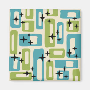 Mid Century Modern Abstract Patroon Magneet