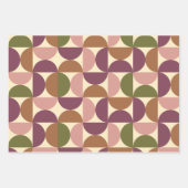 Mid Century Modern Abstract Patroon Paarse & bruin Inpakpapier Vel (Voorkant 3)