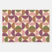 Mid Century Modern Abstract Patroon Paarse & bruin Inpakpapier Vel (Voorkant 2)