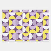 Mid Century Modern Abstract Patroon Paarse & Geel Inpakpapier Vel (Voorkant 3)