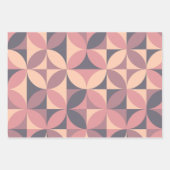 Mid Century Modern Abstract Patroon Paarse & roze Inpakpapier Vel (Voorkant 3)