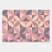Mid Century Modern Abstract Patroon Paarse & roze Inpakpapier Vel (Voorkant)