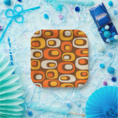 Mid-Century modern Abstract patroon Papieren Bordje (Feest)