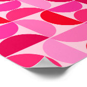 Mid Century Modern Abstract patroon roze en rood Poster (Hoek)