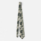 Mid Century Modern Abstract Patroon Saliegroen Stropdas (Achterkant)
