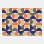 Mid Century Modern Abstract Patroon Sinaasappel & Inpakpapier Vel (Voorkant 2)