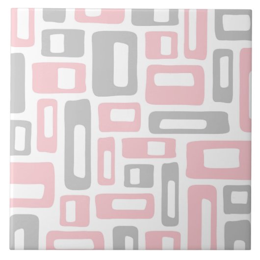 Mid Century Modern Abstract Patroon Tegeltje (Voorkant)