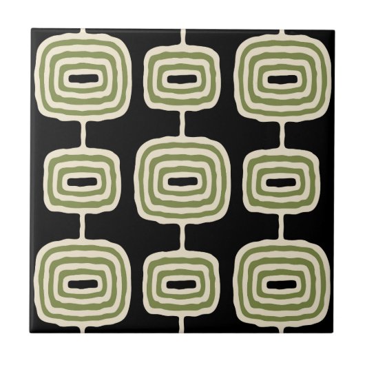 Mid Century Modern Abstract Patroon Tegeltje (Voorkant)